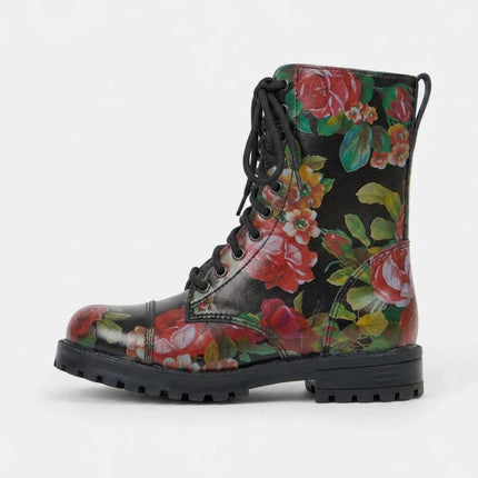 Bottine cuir fleurs style artistique quotidien - Vue 4 - Bottine