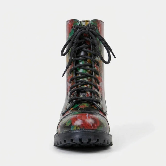 Bottine cuir fleurs style artistique quotidien - Vue 5 - Bottine